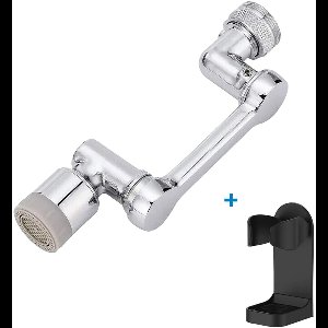 UDUTCH Kraan opzetstuk - 1080 graden draaien - Kraankop- Afwassen - Keukenkraan - Waterbesparend -Flexibele kraankop - Verlengstuk - Kraanonderdelen - Roterende kraanslang - Kraan mondstuk - Hulpstuk - RVS - plus tandenborstelhouder