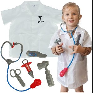 IKONKA - Verkleedkleding - Verpleger - Carnavalskleding - Zuster Pakje - Verkleedkleren Meisjes - 3 t/m 8 Jaar