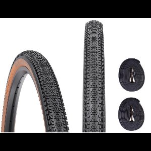 Set gravelbanden - WTB Riddler buitenbanden + binnenbanden 700x45C Light Fast Rolling, zwart/bruin Bandenmaat 45-622 | 700 x 45C