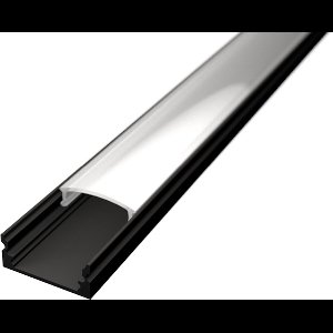 Leddle - Aluminium Profiel Zwart Voor Led Strip, Inclusief Dekking Voor Profiel-Slim line -Oppervlakte -Kwaliteit Aluminium- 100CM (1M)