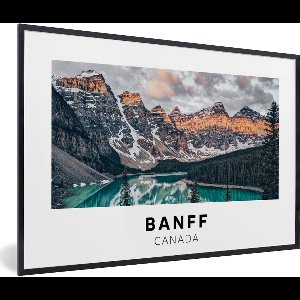 Fotolijst incl. Poster - Canada - Bergen - Water - 120x80 cm - Posterlijst