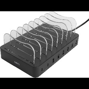 Deltaco DPS-0201 USB Oplaadstation - 8 Apparaten - 6xUSB-A/2x USB-C Power Delivery - 75W - Zwart