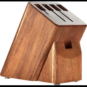 Xinzuo - Houten Messenblok zonder messen | Acaciahout | Luxe en Professioneel | Messenhouder 5-delig | Geschikt voor hakmessen