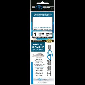 Sunset Surfcasting Rig Special Fluorocarbon Branch Line Sea Bream Special 180cm (2 pcs) - Maat : Haak 1 - 0.50mm