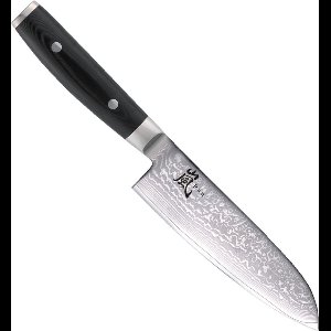 Japans Yaxell Ran Santoku Koksmes 16,5 cm - 69 laags damast staal - met Canvas-Micarta heft