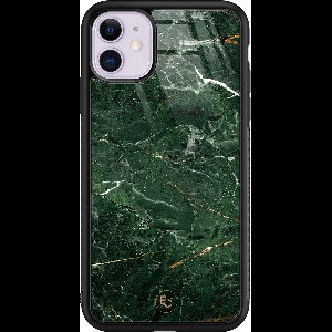 Hoesje geschikt voor iPhone 11 - Marble jade green - Luxe Hard Case - Marmer - Groen - ELLECHIQ