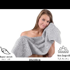 Luxe handdoekenset van katoen / Set Premium Handdoeken, Ultra Zacht en Zeer Absorberend voor Badkamer, Fitnessruimte, Douche, Hotel en Spa, 10-piece ,silver