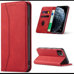 Hoesje geschikt voor iPhone 12 Mini - Bookcase - Pasjeshouder - Portemonnee - Kunstleer - Rood