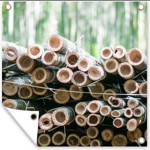 Tuindoek Stapel gesneden bamboe Arashiyama - 100x100 cm