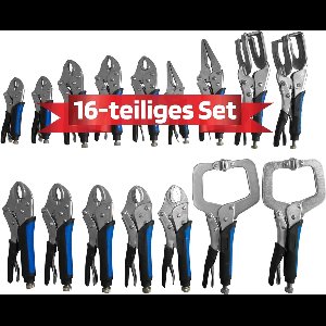 SW-Stahl 41560L griptangset 16-delig I universele, las-, Langbeck-, puntlasgrijptang I griptangset van chroom-vanadiumstaal I griptangset mat verchroomd