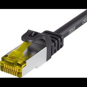 Qost - CAT7 10G internetkabel - SFTP PIMF - 10 Gbps / 500 MHz - 100% koper - RJ45 Connectoren - Patchkabel / Netwerkkabel - 2 meter - Zwart