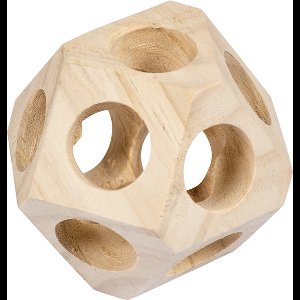 Duvoplus - Speelgoed Voor Dieren - Knaagdier - Houten Speelbal 10x10x10cm - 1st