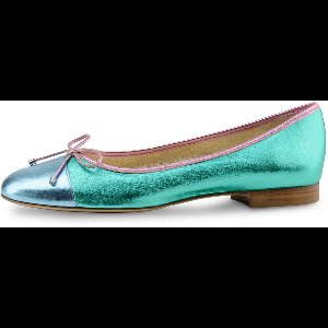 Werner Kern Pina Ballerina's van Leer - Kleurrijke Damesschoenen - Unieke Ballerina Schoenen - Turquoise en Roze - Hoge kwaliteit Instappers - Werner Kern Ballerinas - Blauw/roze - 42