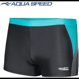 Aqua Speed Dario Heren Zwembroek - Zwemboxer Grijs met Turquoise M