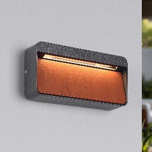 Buiten wandlamp Primo - hout en antraciet