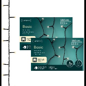 Kerstverlichting - 2x - warm - wit - buiten - 180 lampjes - 13,5 meter - boomverlichting