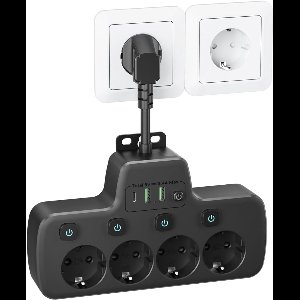 DailySupplies® Stekkerdoos met USB - Verdeelstekker - Stopcontact Splitter - Zwart