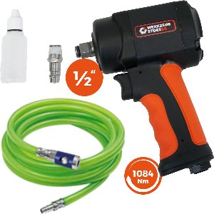 WS24 Slagmoersleutel 1/2" mini + PVC slang helder groen