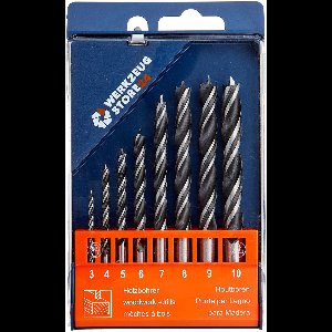 WS24 Houtboren set 3 - 10 mm cilindrisch 8 stuks in kunststof kof...