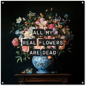 Tuinposter 100x100 cm - Tuindecoratie Bloemen - Art - Pastel - Quotes - Poster voor in de tuin - Buiten decoratie - Schutting tuinschilderij - Tuindoek muurdecoratie - Wanddecoratie balkondoek