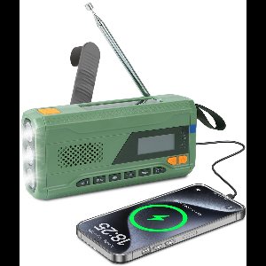 Azomor® Draagbare noodradio met solar en zwengel voor outdoor en noodsituaties