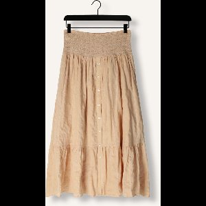 Ruby Tuesday Sali Long Skirt With Smock Waistband And Full Placket Rokken Dames - Zand - Maat 38