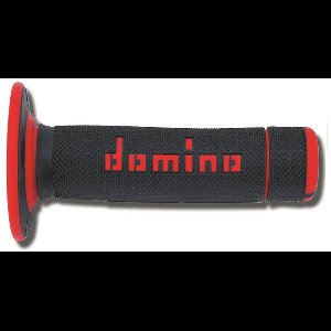 Handvat Set Zwart / Rood (Domino) Cross Bi-Composants Scooter Schakelbrommer