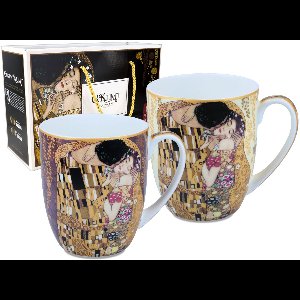 Carman "De Kus" Mokkenset (2 stuks) - Gustav Klimt porselein