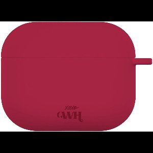 xoxo Wildhearts siliconen hoesje geschikt voor AirPods 4 - Silicone Case (Burgundy) - Beschermhoes met clip - Optimale bescherming - Bordeaux Rood