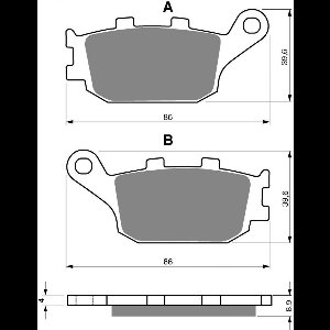 goud fren remblokje voor motor honda 1000 cbr fireblade 2004 tot 2005 ard / rr4/rr5 nieuw
