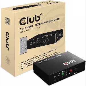 CLUB3D 3 to 1 HDMI™ 8K60Hz/4K120Hz Switch