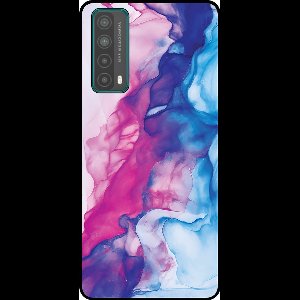 Smartphonica Telefoonhoesje Geschikt voor Huawei P Smart (2021) met Roze Blauw Marmer Opdruk - TPU Backcover Case Rose Blue Marble Design geschikt voor Huawei P Smart (2021)