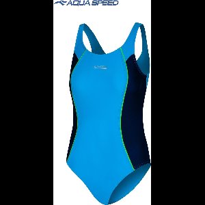 Aqua Speed Badpak Meisjes - Zwemkleding Luna Blauw met Zwart - 158