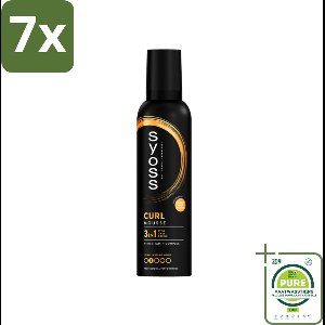 7 x Syoss - Curl - Haarmousse - Anti-Pluis & Bounce - 250 ml - Grootverpakking - Krullen Mousse - Haar Mousse - Anti-pluis Mousse - Krullen Definieren - Krullen Styling