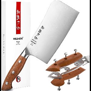 Keukenbijl met versterkte snede voor botten en kruiden - full tang keukenmes