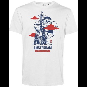 T-shirt Amsterdam Sailing Ship | Sail 2025 fan | Amsterdam Souvenir | Wit | maat S
