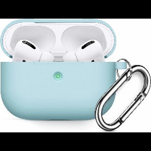 Hoesje Geschikt voor Apple Airpodss Pro Soft Silicone Hoesje Met sleutelhanger - Licht Blauw