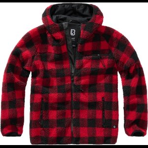 Brandit Teddy Fleece Jacke Tussenseizoensjas rood-zwart S - Polyester - Basics