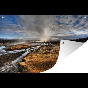 Tuinposter - Tuindoek - Tuinposters buiten - Een hot spring, IJsland - 120x80 cm - Tuin