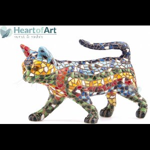 Barcino: Gaudi Mozaik: Poes Lopend  10cm