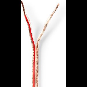 Nedis Speaker-Kabel - 2 x 1.50 mm² - Koper - 15.0 m - Rond - PVC - Transparant - Rol