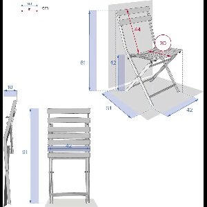 Hespéride Luxe bistrostoel - Greensboro Stoel - Granaatappel - 50x42x81cm