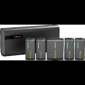 7RYMS iRay DW40 Draadloze microfoon set voor smartphone en camera - Met 4 zenders - 4 Aparte kanalen - Tot 200 meter - Zwart