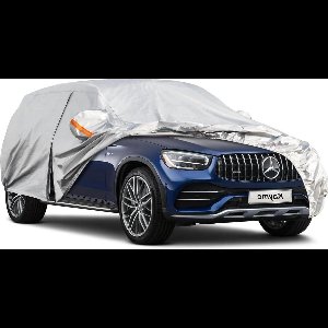 Waterdichte Autohoes 6 Lagen Ademend - Volledige Afdekking Autohoes voor Regen en Zon - Met Ritssluiting en Katoenen Voering - SUV Autohoes (460-485 cm) Autohoes