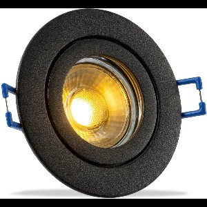 IP44 LED Inbouwspot Neveah - badkamer of buiten - Ronde spot - Zwart - Extra Warm Wit - 2700K - 4Watt - Philips