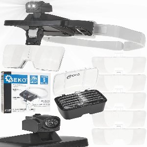 GEKO Vergrootglas met LED-verlichting - 5 verwisselbare lenzen - Lichtgewicht en verstelbaar ontwerp