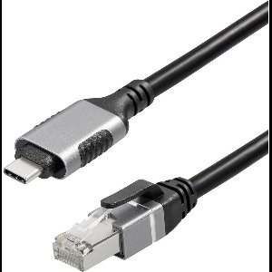 Maxtrack USB-C / RJ45 Netwerk Adapterkabel CAT 6 [1x USB-C stekker - 1x RJ45-stekker] 2.00 m Zwart