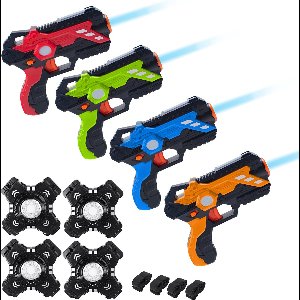 Complete Lasergame Set Voor Kinderen - 4 Personen - Inclusief Vest - Lasergame pistolen - Speelgoed Pistool