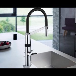 Hansa Fit - Hybrid elektronische keukenkraan, touch free, zwart/chroom 65252213