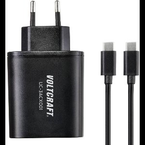 VOLTCRAFT UC-3ACX001 USB-oplader 38 W 2x USB-A, 1x USB-C USB PD Zwart Binnen